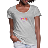 TANZ - by cgnfuchur.de - Batik - Frauen T-Shirt mit U-Ausschnitt - Grau meliert
