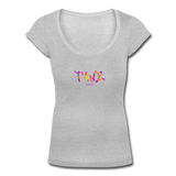 TANZ - by cgnfuchur.de - Batik - Frauen T-Shirt mit U-Ausschnitt - Grau meliert