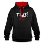 TANZ - Unisex Hoodie schwarz / Kapuzeninnere grau o. rot - Aufdruck schwarz vorne - Schwarz/Rot