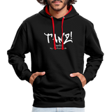 TANZ - Unisex Hoodie schwarz / Kapuzeninnere grau o. rot - Aufdruck schwarz vorne - Schwarz/Rot