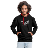 TANZ - Unisex Hoodie schwarz / Kapuzeninnere grau o. rot - Aufdruck schwarz vorne - Schwarz/Rot