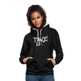 TANZ - Unisex Hoodie schwarz / Kapuzeninnere grau o. rot - Aufdruck schwarz vorne - Schwarz/Grau meliert