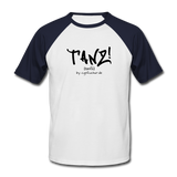 TANZ-by cgnfuchur.de - Aufdruck schwarz - Männer Baseball-T-Shirt - Weiß/Navy