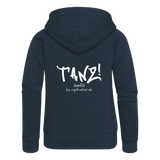 TANZ - Frauen Premium Kapuzenjacke - verschiedene Farben - auffälliger Schriftzug am Rücken in weiß - Navy