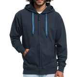 TANZ - Männer Premium Kapuzenjacke mit Reissverschluss  - verschiedene Farben - großer auffallender Schriftzug am Rücken in weiß - Navy