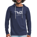 TANZ - Leichtes Kapuzensweatshirt Unisex - Aufdruck weiß vorne - Navy meliert