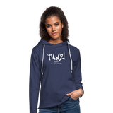 TANZ - Leichtes Kapuzensweatshirt Unisex - Aufdruck weiß vorne - Navy meliert