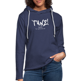 TANZ - Leichtes Kapuzensweatshirt Unisex - Aufdruck weiß vorne - Navy meliert