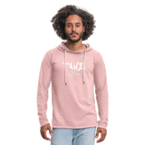 TANZ - Leichtes Kapuzensweatshirt Unisex - Aufdruck weiß vorne - Rosa-Creme meliert