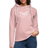TANZ - Leichtes Kapuzensweatshirt Unisex - Aufdruck weiß vorne - Rosa-Creme meliert