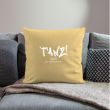 TANZ - Sofakissen mit Füllung 44 x 44 cm - mit weißem Aufdruck - Hellgelb
