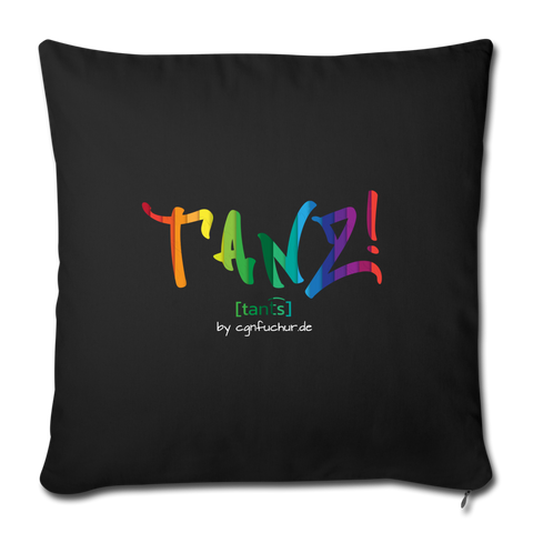 TANZ - Pride Sofakissen mit Füllung 44 x 44 cm - Aufdruck regenbogenfarben - Schwarz