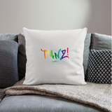 TANZ - Pride Sofakissen mit Füllung 44 x 44 cm - Aufdruck regenbogenfarben - Naturweiß