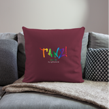 TANZ - Pride Sofakissen mit Füllung 44 x 44 cm - Aufdruck regenbogenfarben - Burgunderrot