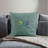 TANZ - Pride Sofakissen mit Füllung 44 x 44 cm - Aufdruck regenbogenfarben - Tanngrün