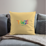 TANZ - Pride Sofakissen mit Füllung 44 x 44 cm - Aufdruck regenbogenfarben - Hellgelb