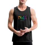 TANZ - Pride - Männer Premium Tank Top - Aufdruck vorne regenbogenfarben - Schwarz