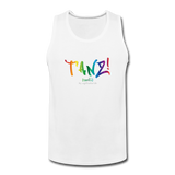 TANZ - Pride - Männer Premium Tank Top - Aufdruck vorne regenbogenfarben - Weiß