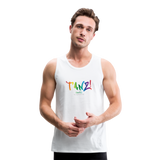TANZ - Pride - Männer Premium Tank Top - Aufdruck vorne regenbogenfarben - Weiß
