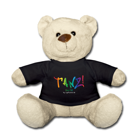 TANZ - Pride - Teddy - schwarzes o. blaues T-Shirt mit Aufdruck vorne regenbogenfarben - Schwarz