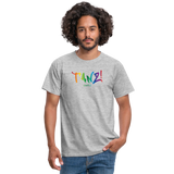 TANZ - Pride - Männer T-Shirt - hellere Farbtöne - Aufdruck vorn - regenbogenfarben - Grau meliert