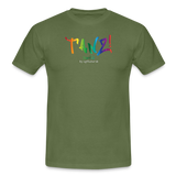 TANZ - Pride - Männer T-Shirt - hellere Farbtöne - Aufdruck vorn - regenbogenfarben - Militärgrün