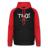 TANZ - Unisex Baseball Hoodie - Druck weiß vorne - Schwarz/Rot