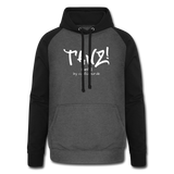 TANZ - Unisex Baseball Hoodie - Druck weiß vorne - Graphit/Schwarz