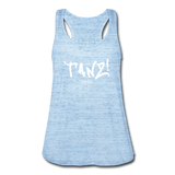 TANZ - Federleichtes Frauen Tank Top - in verschiedenen Farben - Schriftzug in weiß - Blau meliert