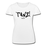 TANZ - Frauen-T-Shirt von Fruit of the Loom - in verschiedenen Farben - Schriftzug vorne schwarz - Weiß