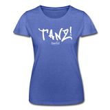 TANZ - Frauen-T-Shirt von Fruit of the Loom - Schriftzug in weiß - Blau meliert