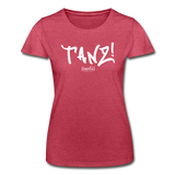TANZ - Frauen-T-Shirt von Fruit of the Loom - Schriftzug in weiß - Rot meliert