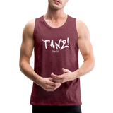 TANZ - Männer Premium Tank Top - verschiedene Farben  mit weißem Aufdruck vorne - Bordeauxrot meliert