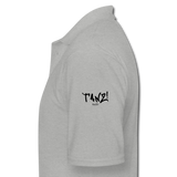 TANZ! by cgnfuchur.de - Männer Poloshirt - verschiedene Farben - Aufdruck schwarz vorne links (klein) und Ärmel (links klein) - Grau meliert