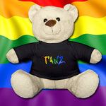 TANZ - Pride - Teddy - schwarzes o. blaues T-Shirt mit Aufdruck vorne regenbogenfarben