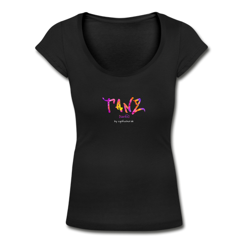 TANZ - by cgnfuchur.de - Batik - Frauen T-Shirt mit U-Ausschnitt - Schwarz