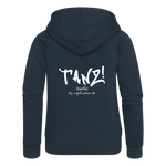 TANZ - Frauen Premium Kapuzenjacke - verschiedene Farben - auffälliger Schriftzug am Rücken in weiß - Navy
