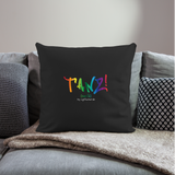 TANZ - Pride Sofakissen mit Füllung 44 x 44 cm - Aufdruck regenbogenfarben - Schwarz