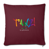 TANZ - Pride Sofakissen mit Füllung 44 x 44 cm - Aufdruck regenbogenfarben - Burgunderrot
