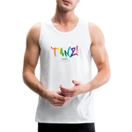 TANZ - Pride - Männer Premium Tank Top - Aufdruck vorne regenbogenfarben - Weiß