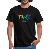 TANZ - Pride - Männer T-Shirt - kräftige Farbtöne - Aufdruck vorne - regenbogenfarben - Schwarz