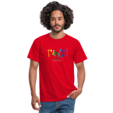 TANZ - Pride - Männer T-Shirt - kräftige Farbtöne - Aufdruck vorne - regenbogenfarben - Rot