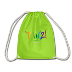 TANZ - Turnbeutel -  in verschiedenen Farben - Aufdruck in regenbogenfarben und weiß - einseitig - Neongrün