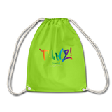 TANZ - Turnbeutel -  in verschiedenen Farben - Aufdruck in regenbogenfarben und weiß - einseitig - Neongrün