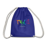 TANZ - Turnbeutel -  in verschiedenen Farben - Aufdruck in regenbogenfarben und weiß - einseitig - Königsblau