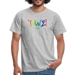 TANZ - Pride - Männer T-Shirt - hellere Farbtöne - Aufdruck vorn - regenbogenfarben - Grau meliert