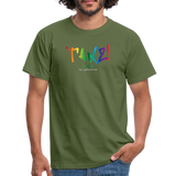 TANZ - Pride - Männer T-Shirt - hellere Farbtöne - Aufdruck vorn - regenbogenfarben - Militärgrün