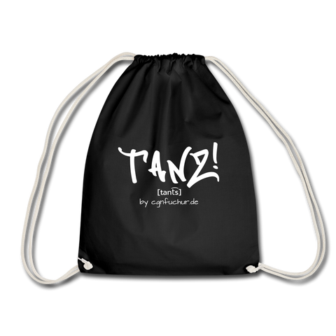 TANZ - Turnbeutel -  Logodruck in weiß -  einseitig - Schwarz
