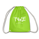TANZ - Turnbeutel -  Logodruck in weiß -  einseitig - Neongrün