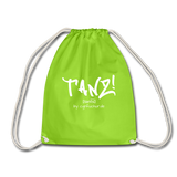 TANZ - Turnbeutel -  Logodruck in weiß -  einseitig - Neongrün